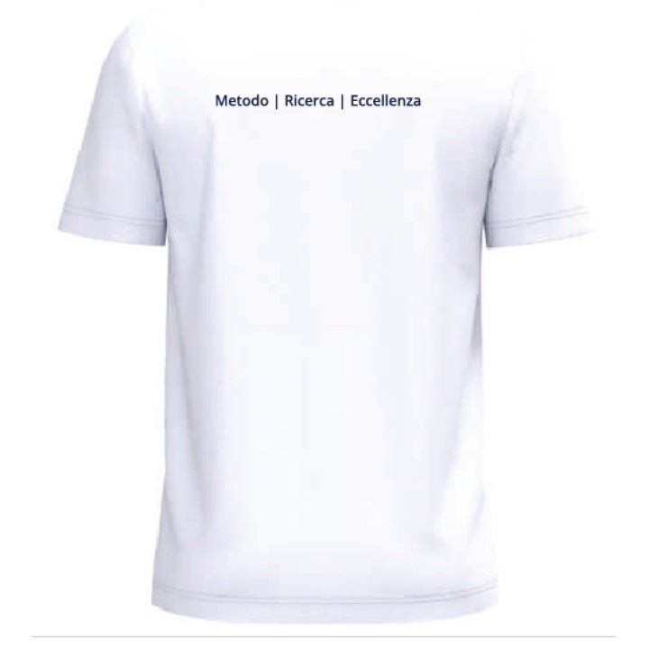 T-shirt uomo bianca, vista posteriore