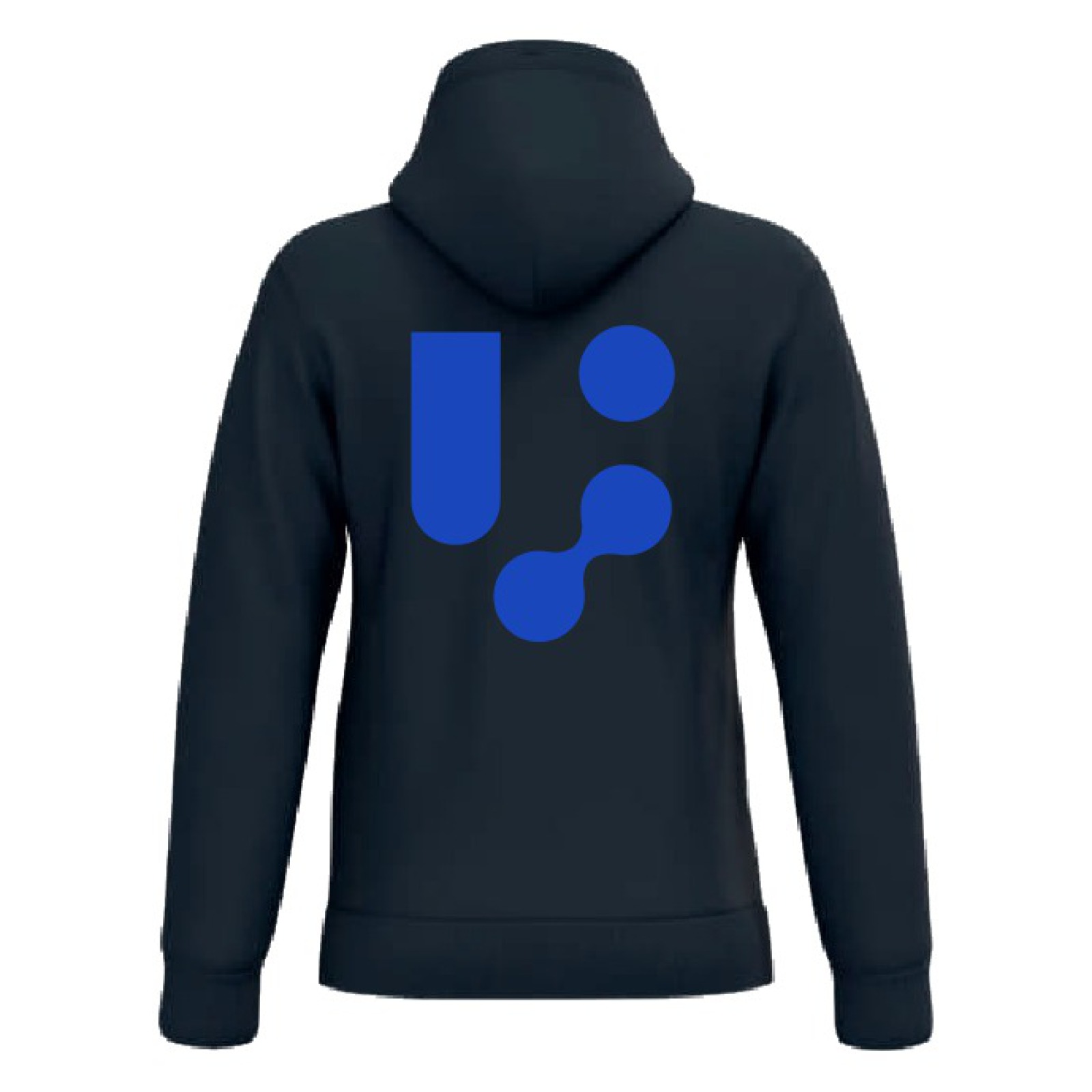 Felpa con cappuccio uomo blu navy, vista posteriore